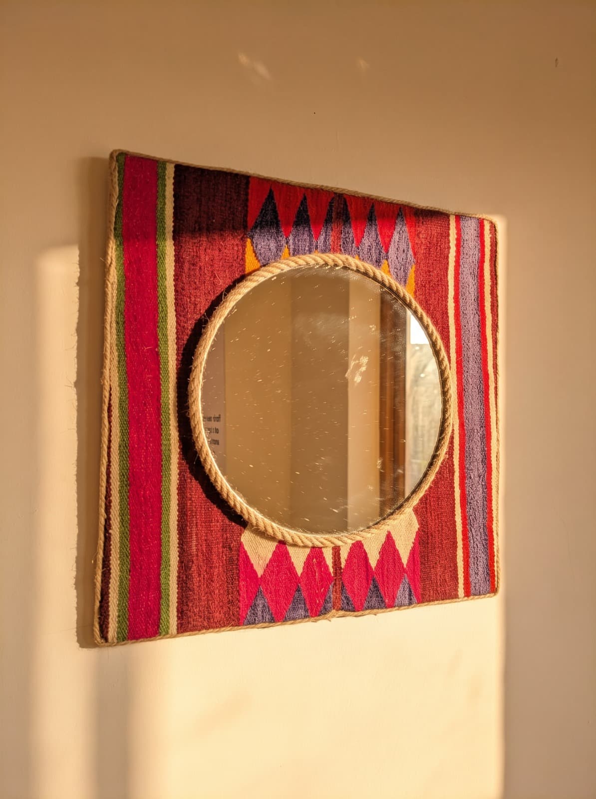 Miroir en Bois Henbel Tissée Main